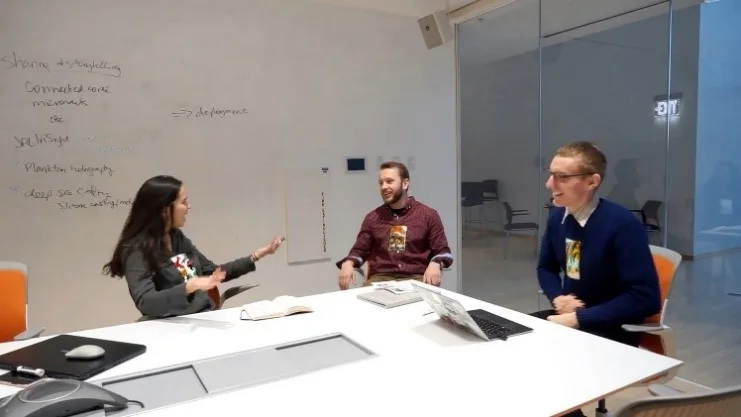 Wearable Picture Book in an office setting
